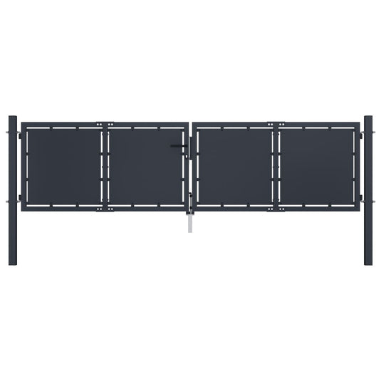 VidaXL Poort 300x75 cm staal antraciet