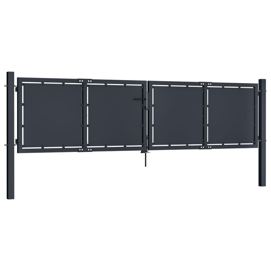 VidaXL Poort 300x75 cm staal antraciet