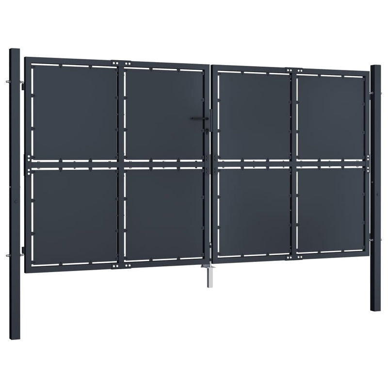 Afbeelding laden in galerijviewer, VidaXL Poort 300x125 cm staal antraciet
