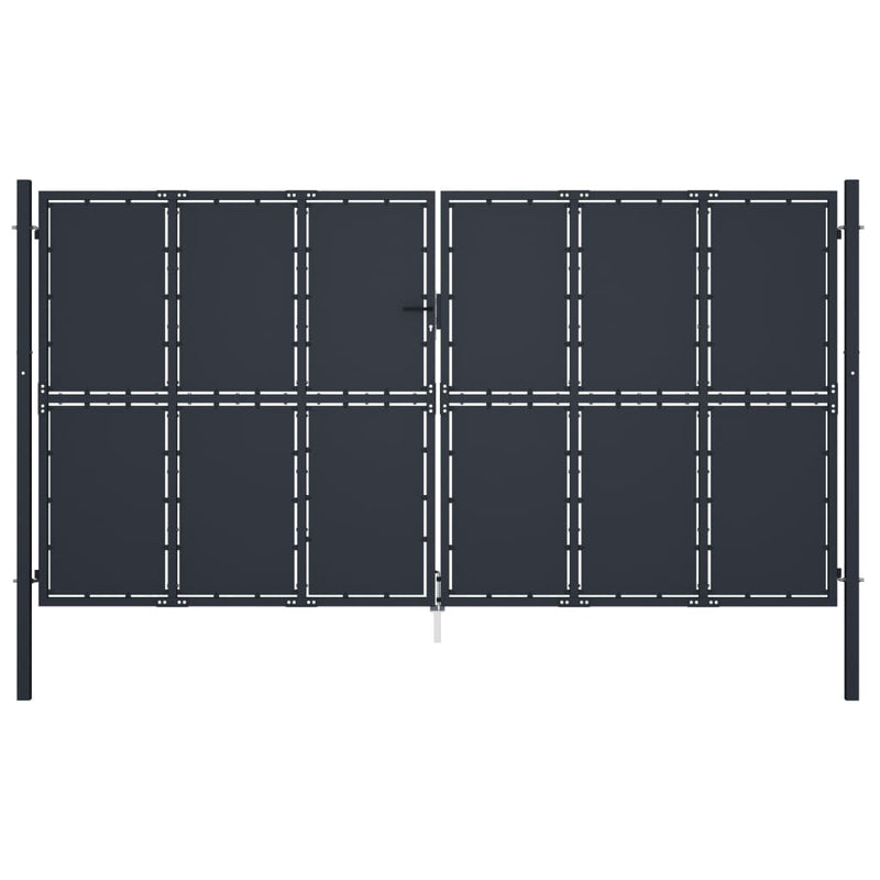 Afbeelding laden in galerijviewer, VidaXL Poort 400x200 cm staal antraciet
