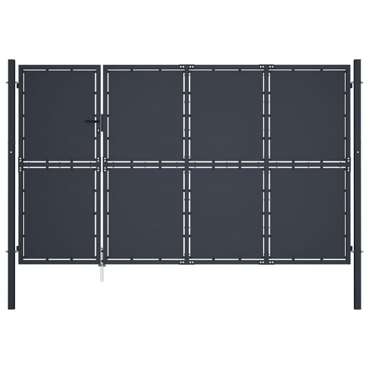 VidaXL Poort 350x200 cm staal antraciet