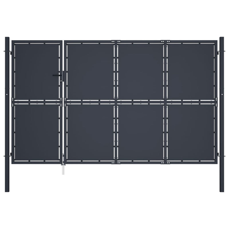 Afbeelding laden in galerijviewer, VidaXL Poort 350x200 cm staal antraciet

