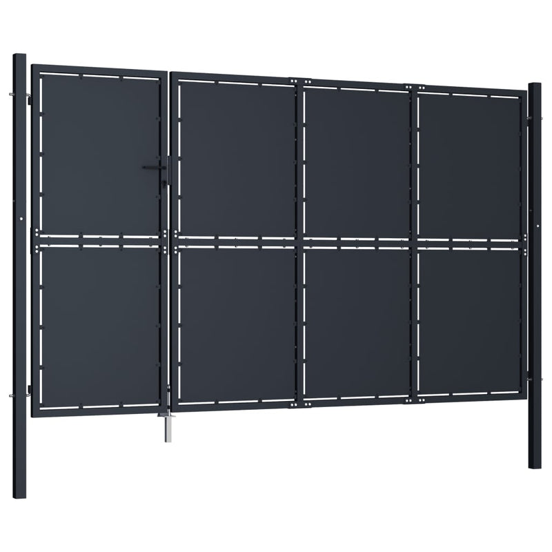 Afbeelding laden in galerijviewer, VidaXL Poort 350x200 cm staal antraciet
