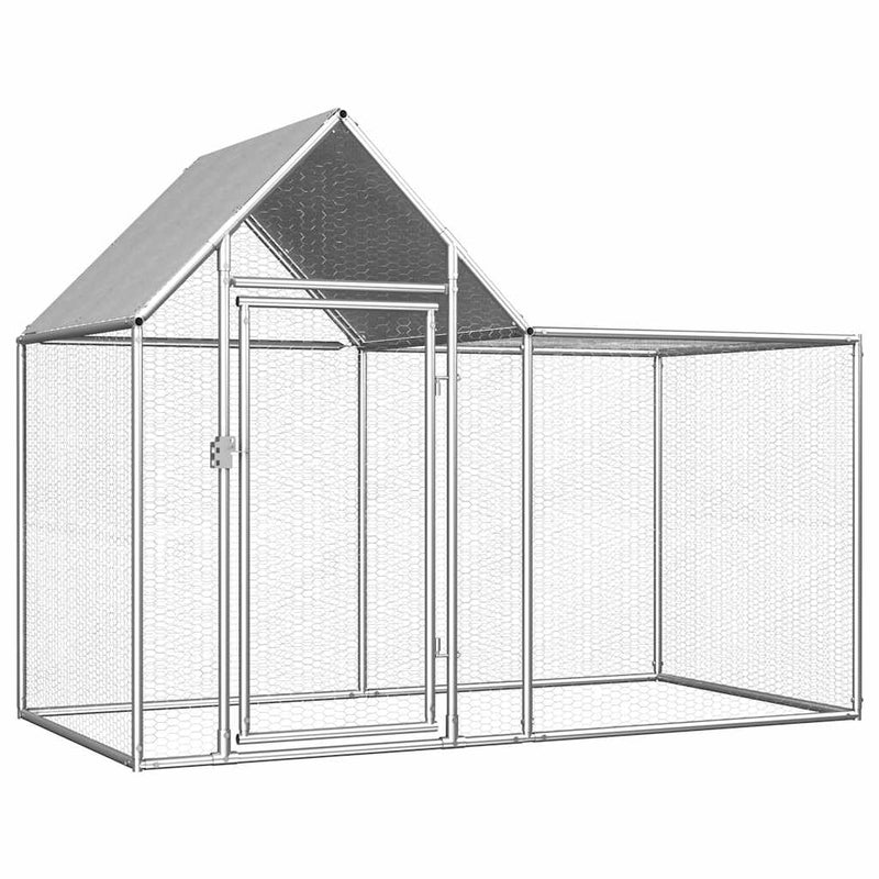 Afbeelding laden in galerijviewer, Vidaxl kippenren 2x1x1,5 m gegalvaniseerd staal
