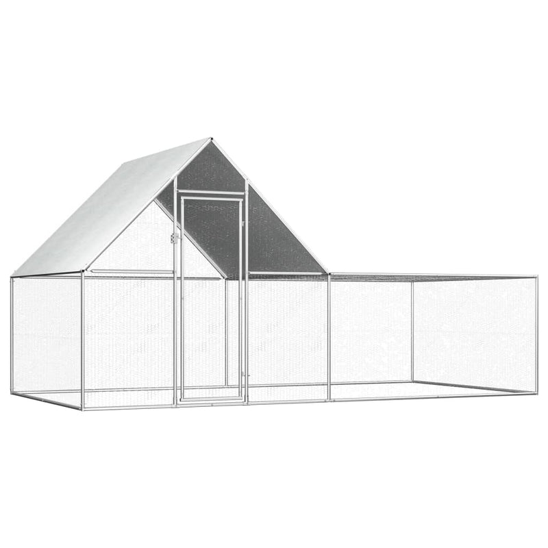 Afbeelding laden in galerijviewer, VidaXL Kippenren 4x2x2 m gegalvaniseerd staal
