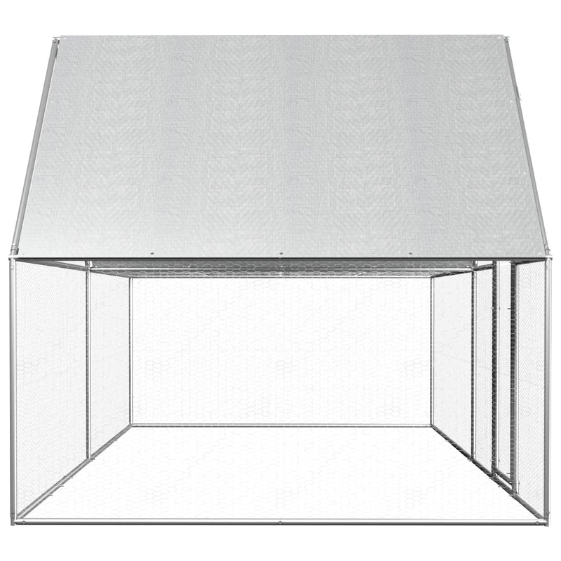 Afbeelding laden in galerijviewer, VidaXL Kippenren 4x2x2 m gegalvaniseerd staal
