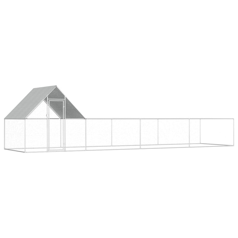 Afbeelding laden in galerijviewer, VidaXL Kippenren 8x2x2 m gegalvaniseerd staal
