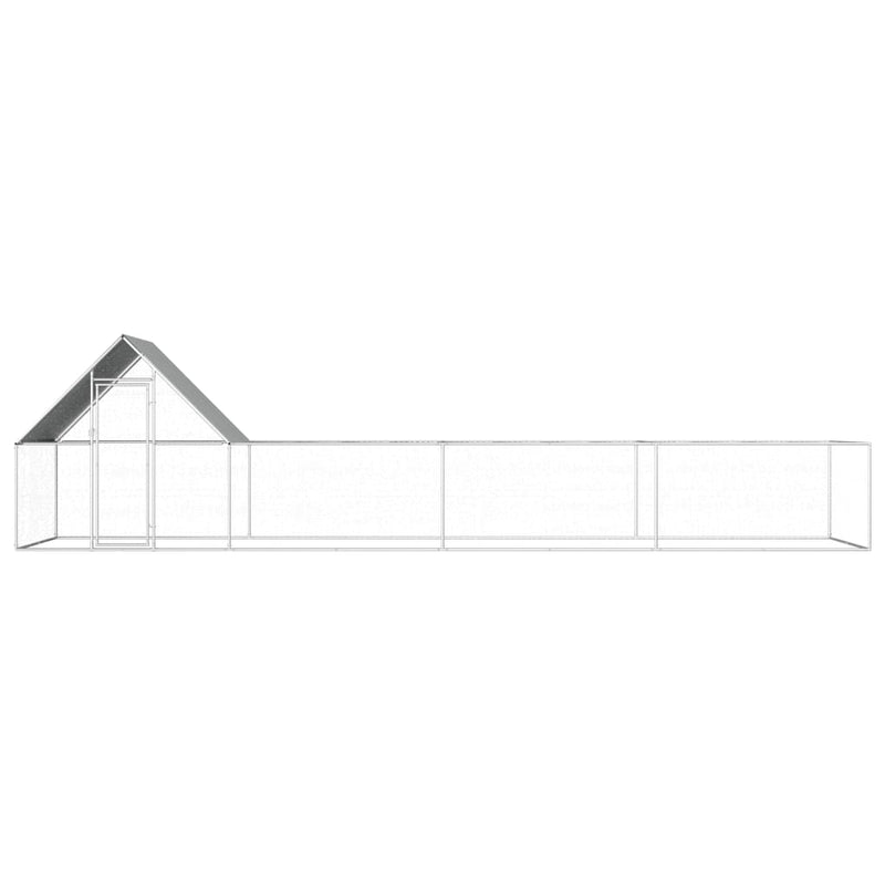 Afbeelding laden in galerijviewer, VidaXL Kippenren 8x2x2 m gegalvaniseerd staal
