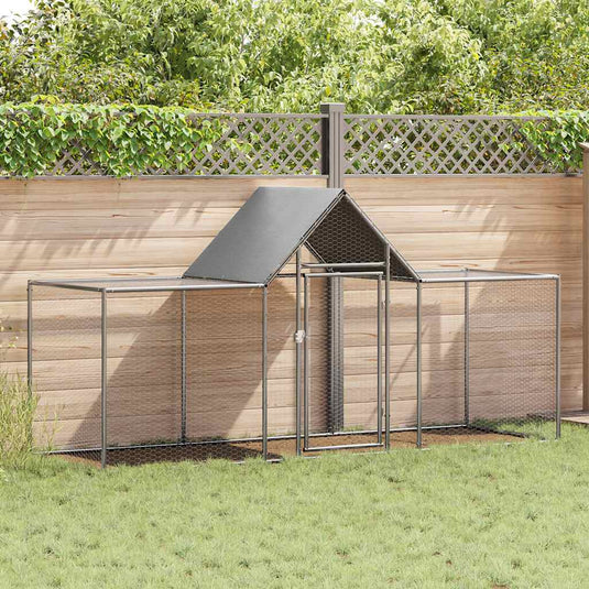 Vidaxl kippenren 3x1x1,5 m gegalvaniseerd staal