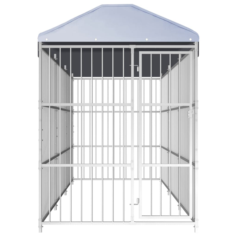 Afbeelding laden in galerijviewer, VidaXL Hondenkennel voor buiten met dak 450x150x200 cm
