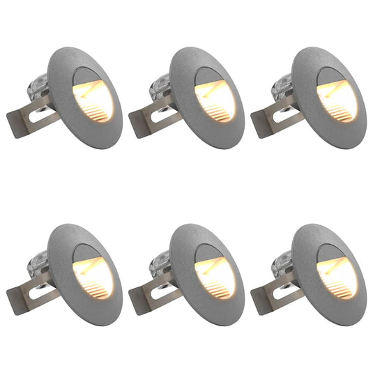 Vidaxl led-buitenwandlampen 6 st 2 w rond zilverkleurig