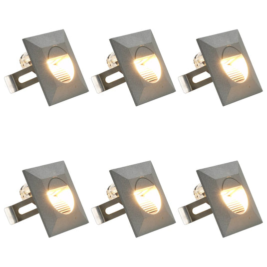 Vidaxl led-buitenwandlampen 6 st 2 w vierkant zilverkleurig