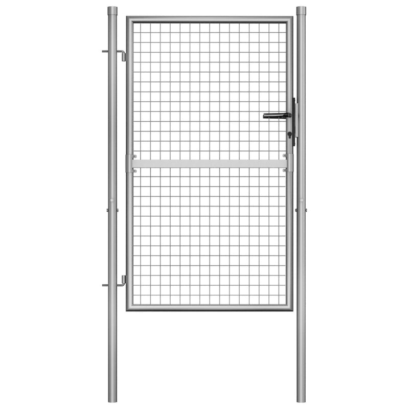 Afbeelding laden in galerijviewer, Vidaxl poort 105x175 cm gegalvaniseerd staal zilverkleurig
