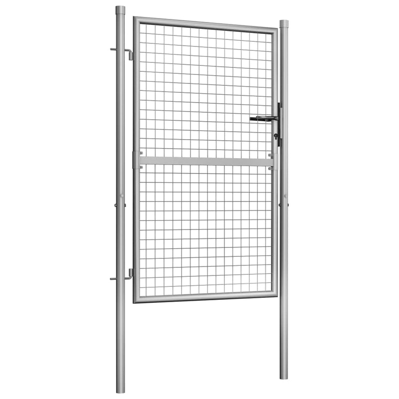 Afbeelding laden in galerijviewer, Vidaxl poort 105x175 cm gegalvaniseerd staal zilverkleurig
