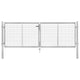 VidaXL Poort 306x125 cm gegalvaniseerd staal zilverkleurig