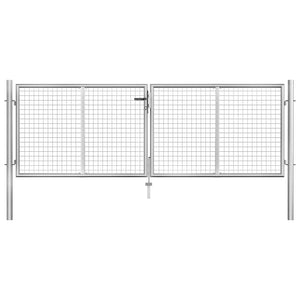 Vidaxl tuinpoort gegalvaniseerd staal 306x75 cm zilver