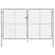 VidaXL Poort 306x200 cm gegalvaniseerd staal zilverkleurig