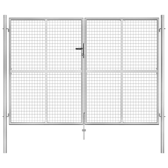 VidaXL Poort 306x225 cm gegalvaniseerd staal zilverkleurig