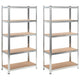 Vidaxl opbergrekken 2 st 90x40x180 cm mdf