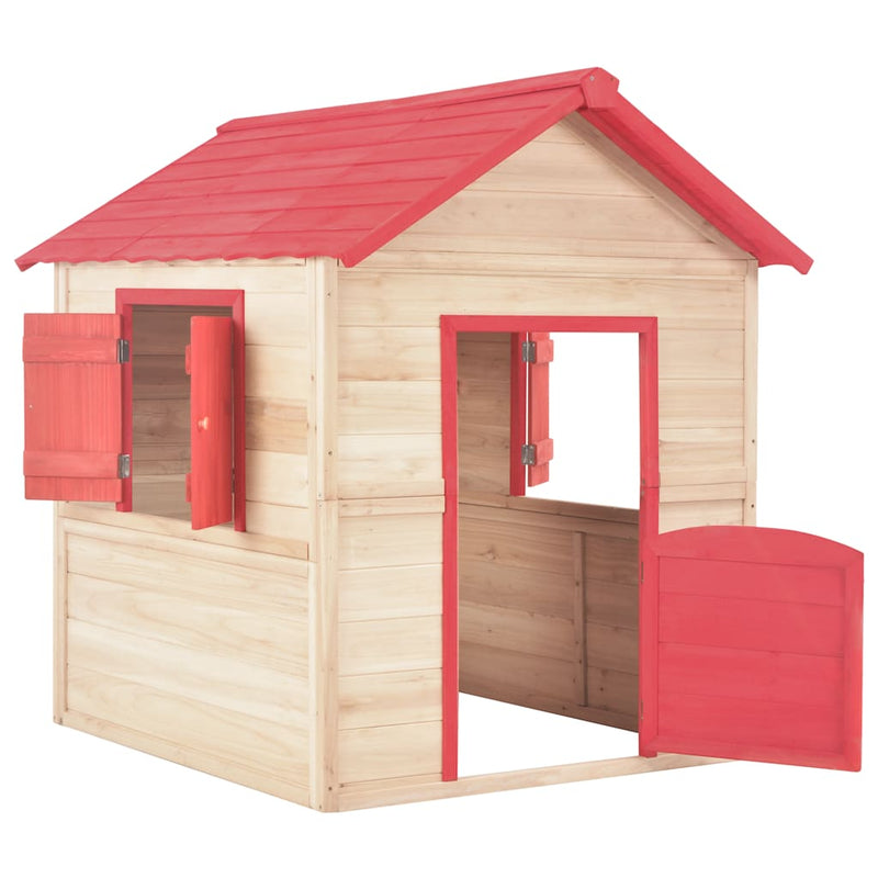 Afbeelding laden in galerijviewer, Vidaxl kinderspeelhuis vurenhout rood
