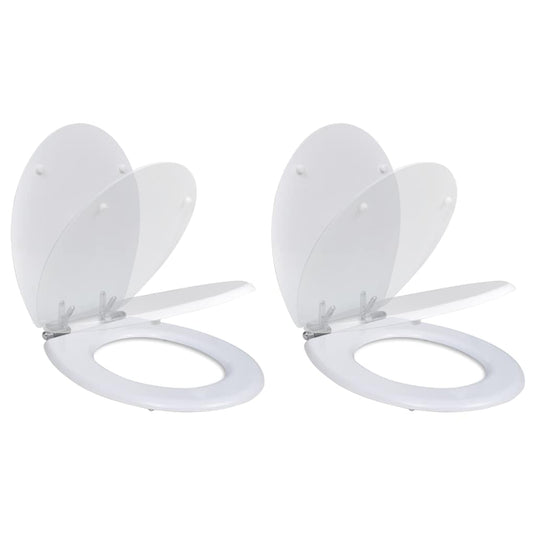 Vidaxl toiletbril met soft-closedeksel 2 st mdf wit