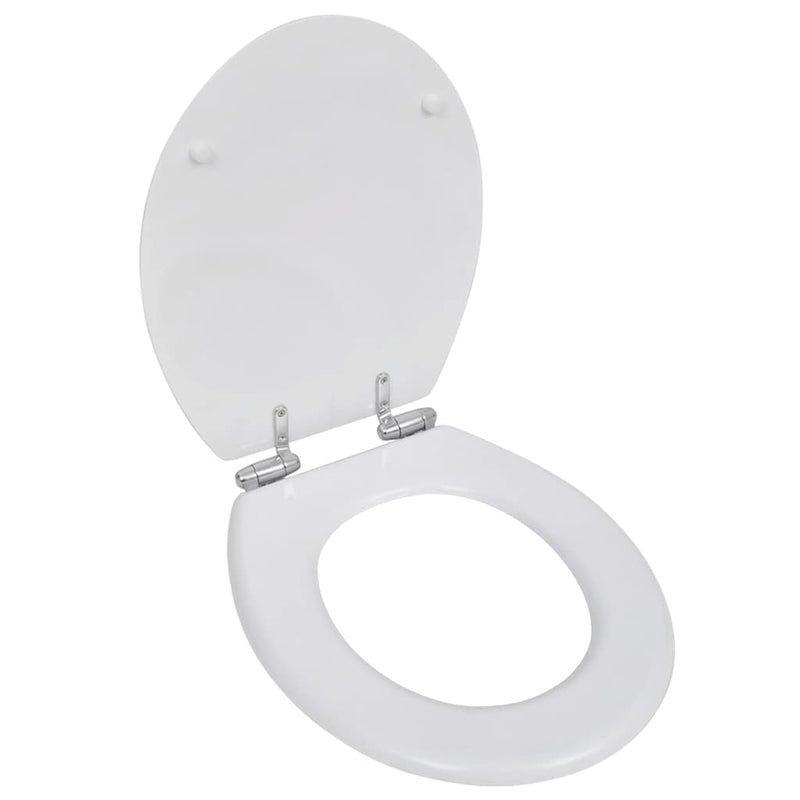 Afbeelding laden in galerijviewer, Vidaxl toiletbril met soft-closedeksel 2 st mdf wit
