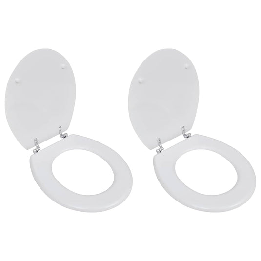 Vidaxl toiletbrillen met deksels 2 st mdf wit