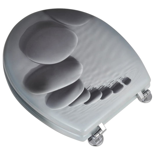 Vidaxl toiletbrillen met deksels 2 st stenen mdf