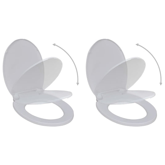 Vidaxl toiletbrillen met soft-close deksels 2 st kunststof wit