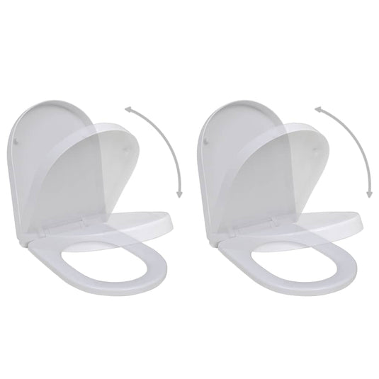 Vidaxl toiletbrillen met soft-close deksels 2 st kunststof wit