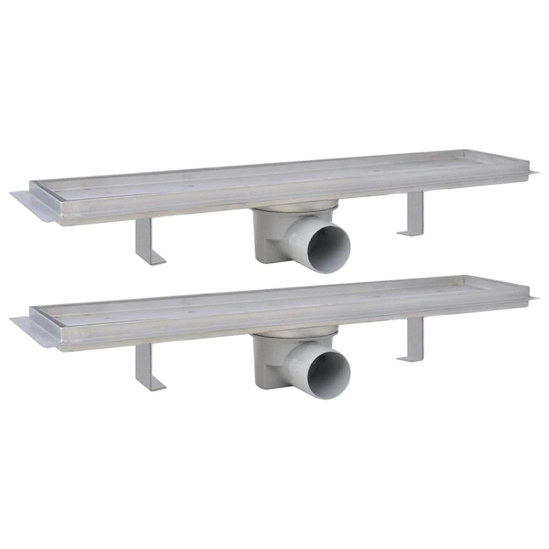 Afbeelding laden in galerijviewer, Vidaxl doucheafvoer 2 st rechthoekig 530x140 mm roestvrij staal
