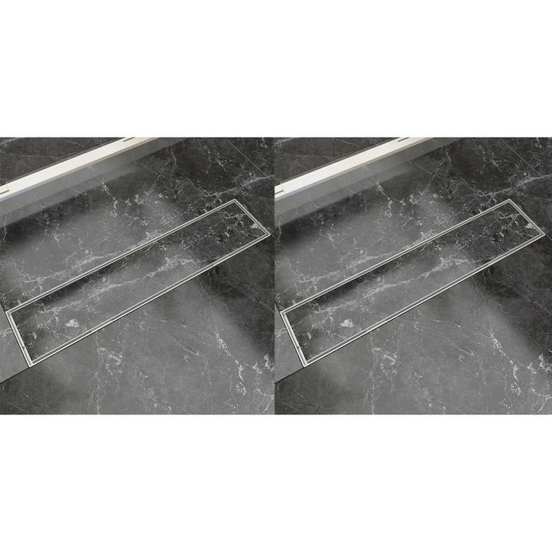 Afbeelding laden in galerijviewer, Vidaxl doucheafvoer 2 st rechthoekig 530x140 mm roestvrij staal

