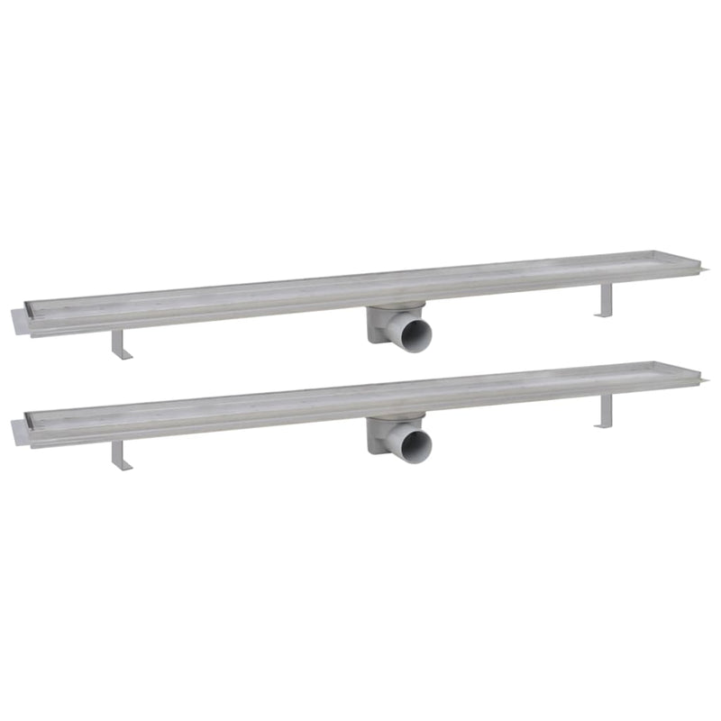 Afbeelding laden in galerijviewer, VidaXL Doucheafvoer 2 st rechthoekig 1030x140 mm roestvrij staal
