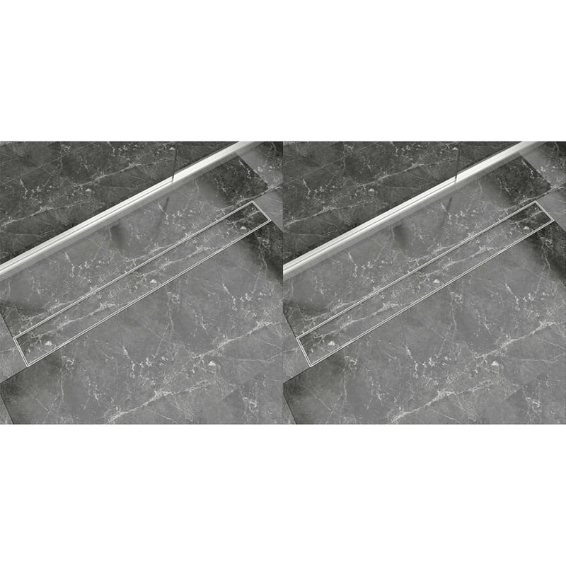 Afbeelding laden in galerijviewer, VidaXL Doucheafvoer 2 st rechthoekig 1030x140 mm roestvrij staal
