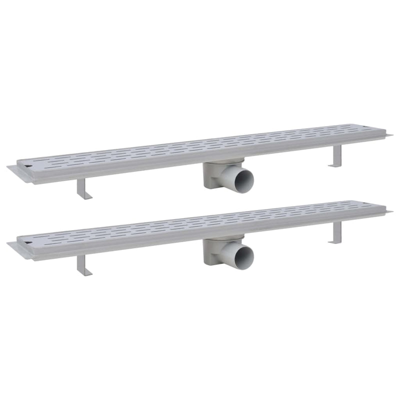 Afbeelding laden in galerijviewer, VidaXL Doucheafvoer 2 st rechthoekig lijn 830x140 mm roestvrij staal
