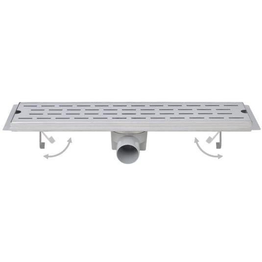 VidaXL Doucheafvoer 2 st rechthoekig lijn 830x140 mm roestvrij staal