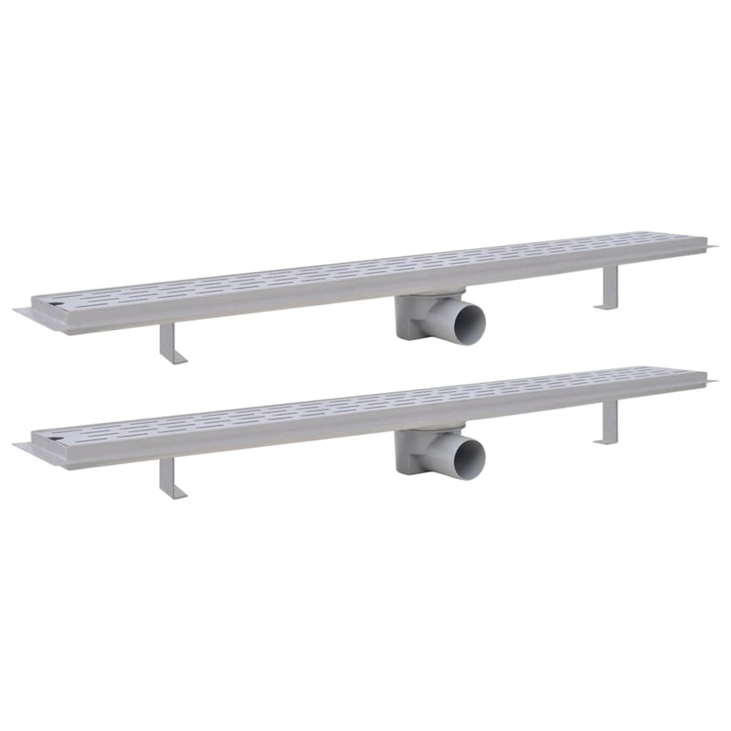 Afbeelding laden in galerijviewer, VidaXL Doucheafvoer 2 st rechthoekig lijn 930x140 mm roestvrij staal
