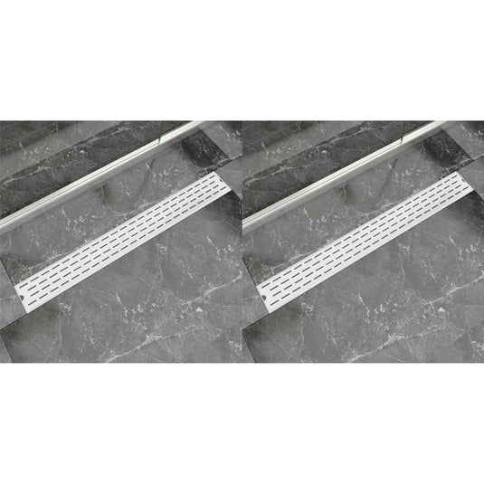 VidaXL Doucheafvoer 2 st rechthoekig lijn 930x140 mm roestvrij staal
