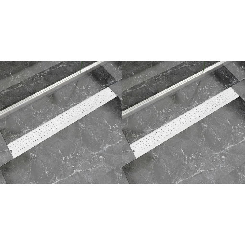 Afbeelding laden in galerijviewer, VidaXL Doucheafvoer 2 st rechthoekig bubbel 930x140 mm roestvrij staal
