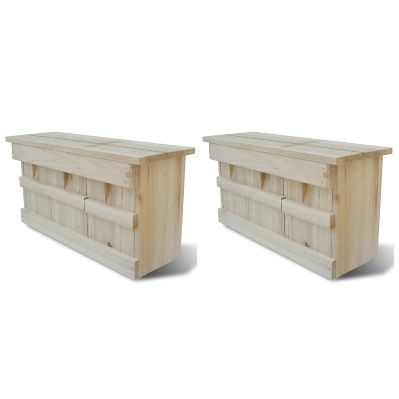 Afbeelding laden in galerijviewer, Vidaxl mussenhuizen 2 st 44x15,5x21,5 cm hout
