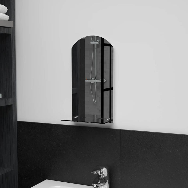Afbeelding laden in galerijviewer, Vidaxl wandspiegel met schap 20x40 cm gehard glas

