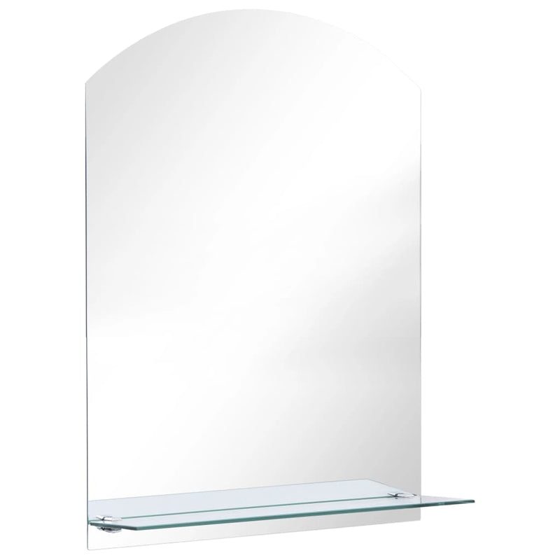 Afbeelding laden in galerijviewer, Vidaxl wandspiegel met schap 50x70 cm gehard glas
