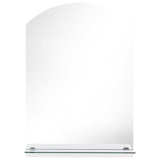 Vidaxl wandspiegel met schap 50x70 cm gehard glas