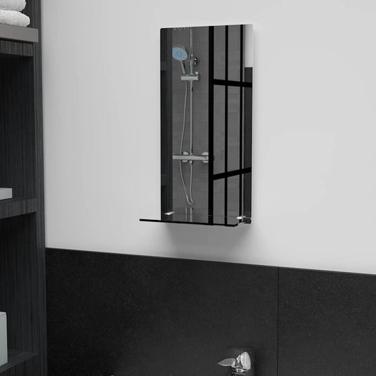 Vidaxl wandspiegel met schap 20x40 cm gehard glas