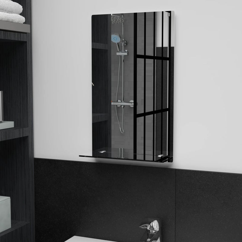 Afbeelding laden in galerijviewer, Vidaxl wandspiegel met schap 30x50 cm gehard glas

