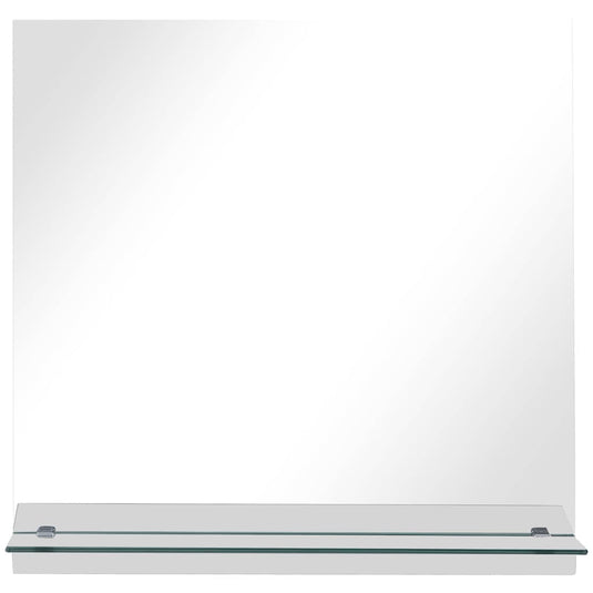 Vidaxl wandspiegel met schap 40x40 cm gehard glas