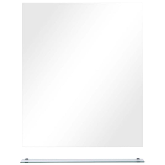 Vidaxl wandspiegel met schap 50x60 cm gehard glas