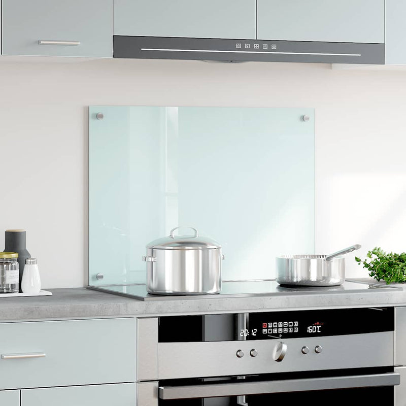 Afbeelding laden in galerijviewer, Vidaxl spatscherm keuken 70x50 cm gehard glas wit
