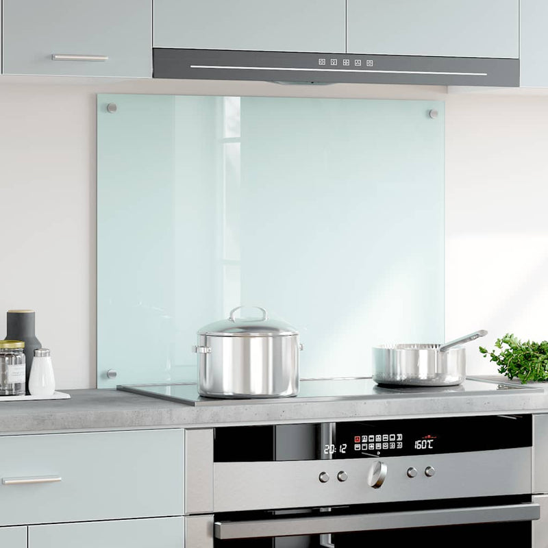 Afbeelding laden in galerijviewer, Vidaxl spatscherm keuken 80x60 cm gehard glas wit

