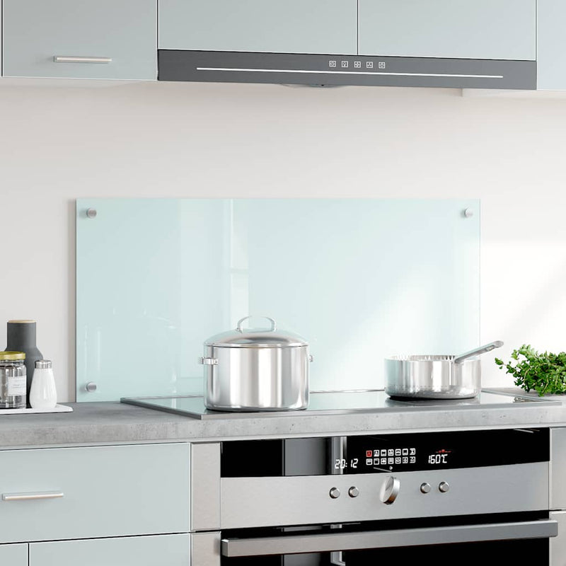 Afbeelding laden in galerijviewer, Vidaxl spatscherm keuken 90x40 cm gehard glas wit
